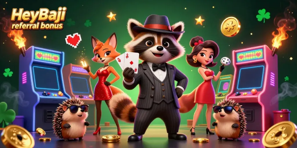 Experience the HeyBaji referral bonus with exclusive rewards featured in this vibrant 3D scene.