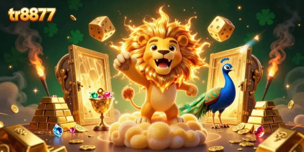 Spin the reels and win big with excitement at tr8877, featuring vibrant 3D casino elements.