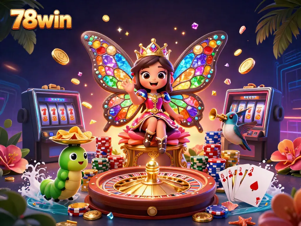Engage in thrilling games at 78win with vibrant casino elements and dynamic characters.
