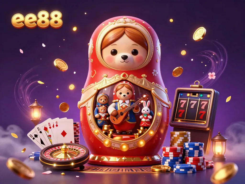 Experience exciting wins with ee88 in a colorful 3D casino world filled with jackpots and game elements.