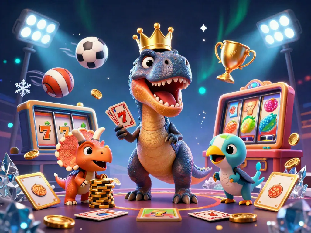Slot pulsa menawarkan pengalaman menarik dengan karakter kartun dinoe di dunia kasino yang penuh kegembiraan.