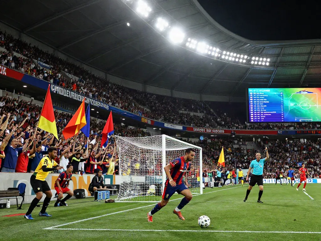 TOP10 นักเตะ in action on the field as fans cheer during an exciting match.