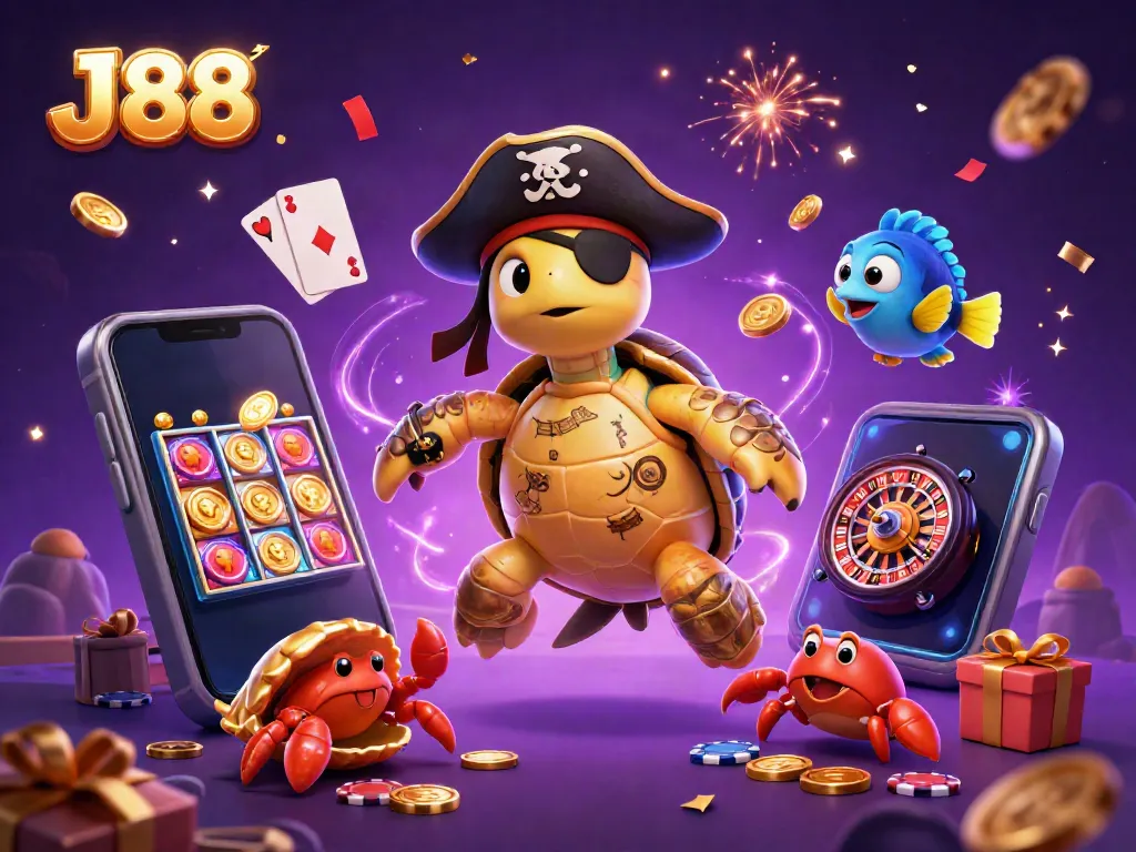 Engage with thrilling casino action in the colorful J88 interactive slot game scene.