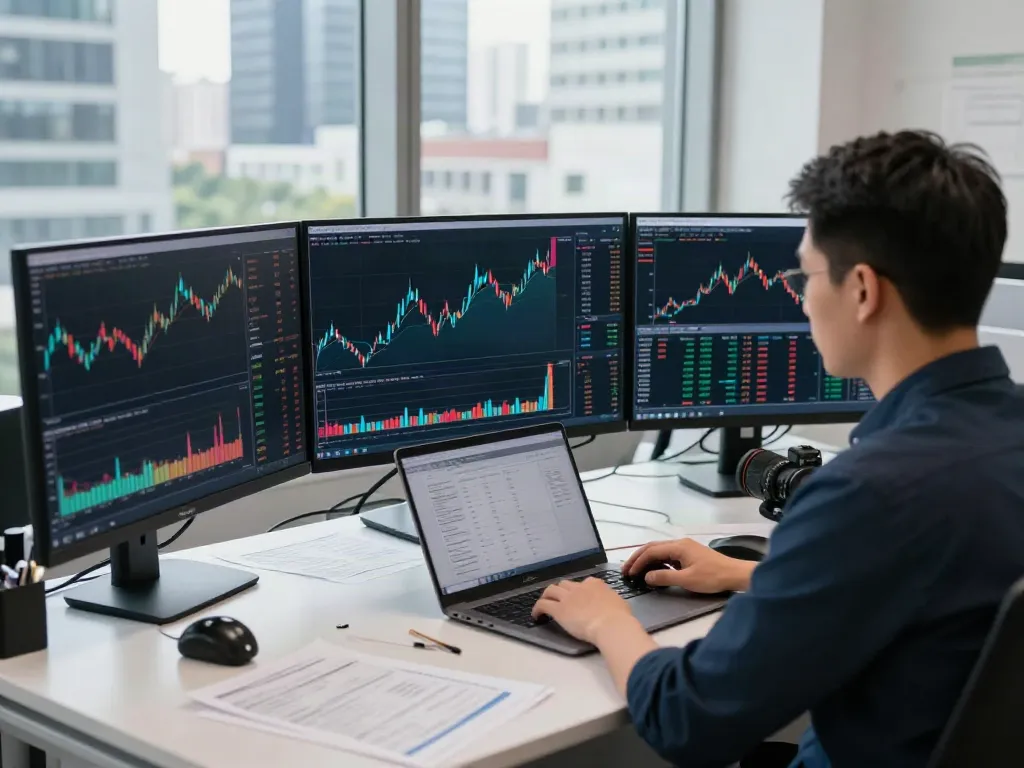 Traders analyzing market trends on screens at the tradingview官网.