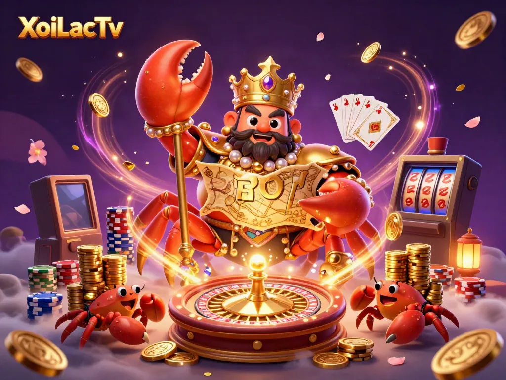 XoiLacTv brings excitement as a golden crab emperor rules a dazzling casino scene full of treasures.