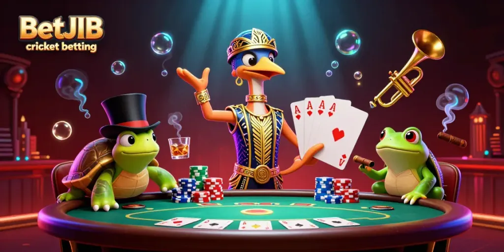 Engage with BetJDB cricket betting featuring dynamic characters and vibrant casino elements.