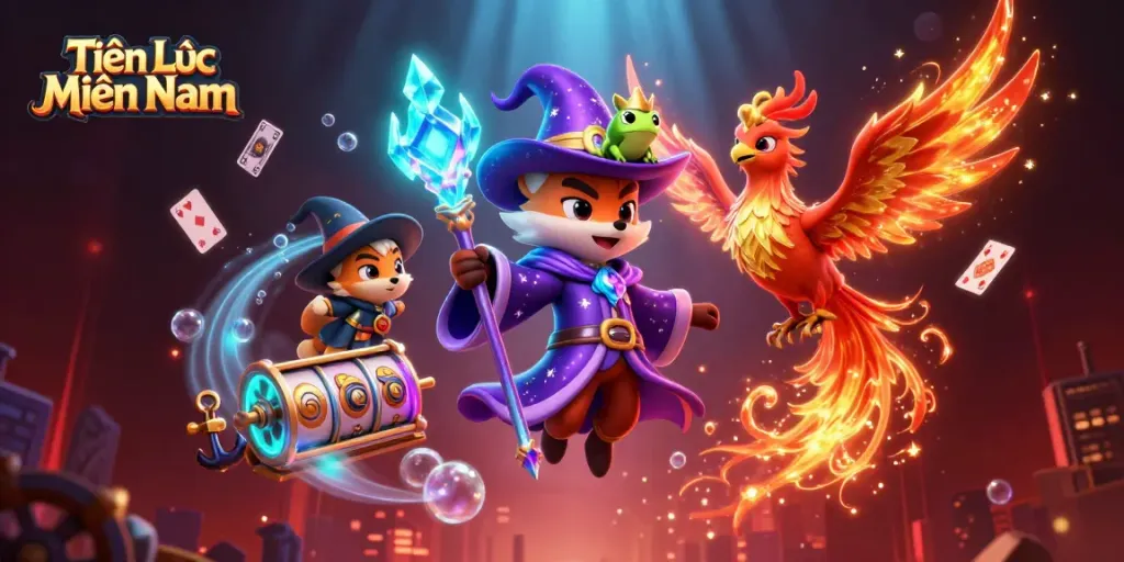 Experience the thrilling game of Tiến Lên Miền Nam with dazzling 3D characters and vibrant casino elements