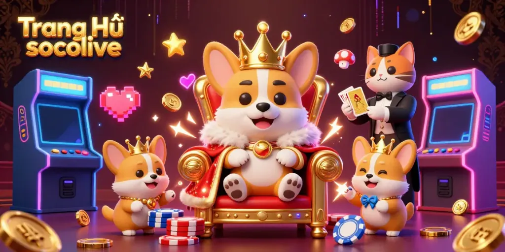Experience thrilling betting action at Trang Chủ socolive with an engaging royal corgi scene.