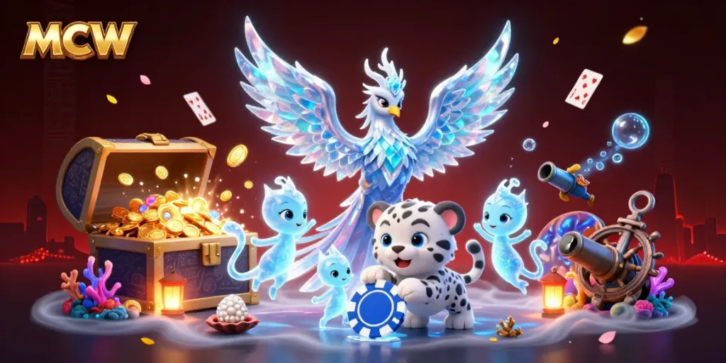 Experience the excitement of MCW's vibrant online casino world with dazzling visuals and engaging characters.