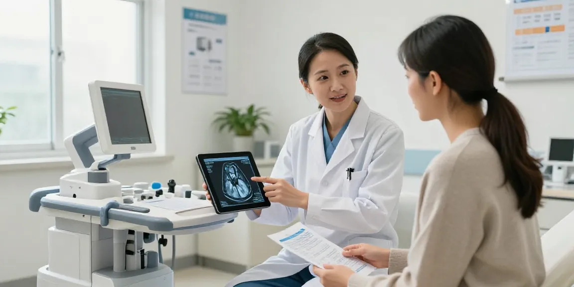Moderne Radiologie Wolfsburg - Patientengespräch mit einem Facharzt in einer hellen, freundlichen Umgebung.
