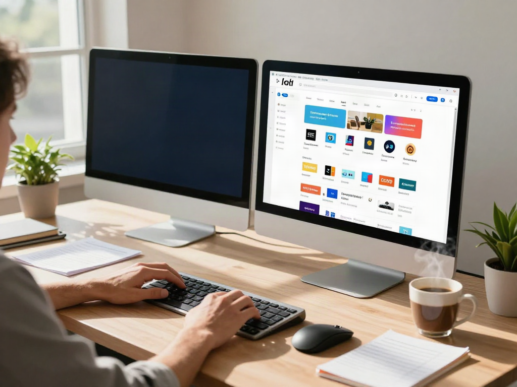 Person organizing popular 사이트모음 links in a cozy digital workspace.